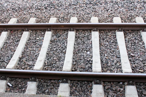 Ferrocarril Estación Vías Simples Múltiples Ferrocarril Esperando Tren — Foto de Stock