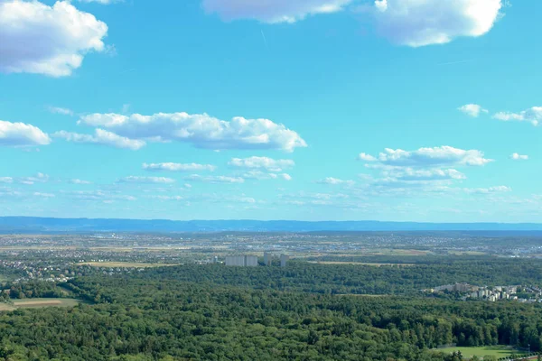 Úžasný Výhled Krajinu Krásné Lesy Alpské Hory Idylické Oblasti Jižní — Stock fotografie