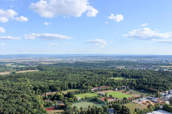 Incredibile Vista Panoramica Sulle Splendide Foreste Montagne Alpine Campi Idilliaci — Foto Stock