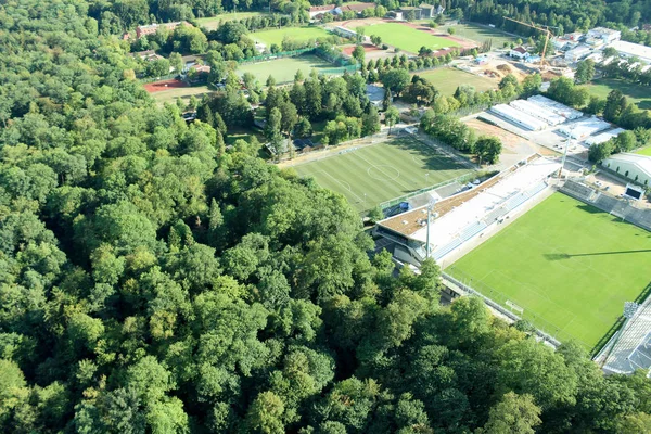 Německo Stuttgart City Pohled Shora Televizní Věž Džungle Obloha Kopcích — Stock fotografie