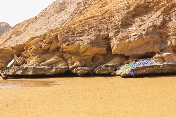 Spiaggia Yiti Muscat Oman Una Giornata Sole Con Tempo Nuvoloso — Foto Stock