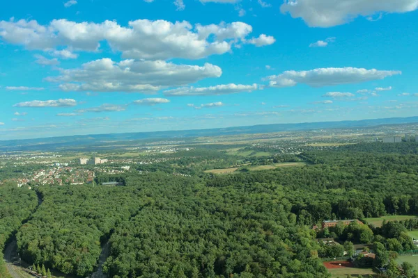 Verbazingwekkend Landschapsmening Mooie Bossen Uitzicht Alpine Bergen Idyllische Gebied Van Stockfoto