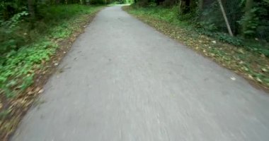 Avrupa yol siyah top dış şehri görüntülemek ve yol Stuttgart Almanya çamurlu yol ülke tarafında yürüyüş