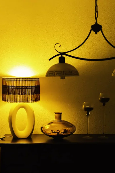 Антикварная Лампа Стеклянная Ваза Подсвечники Люстра Ночного Освещения Элементы Дизайна — стоковое фото