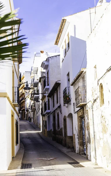 Arquitectura Mediterránea España Acogedoras Calles Del Casco Antiguo Xavia Javea — Foto de Stock