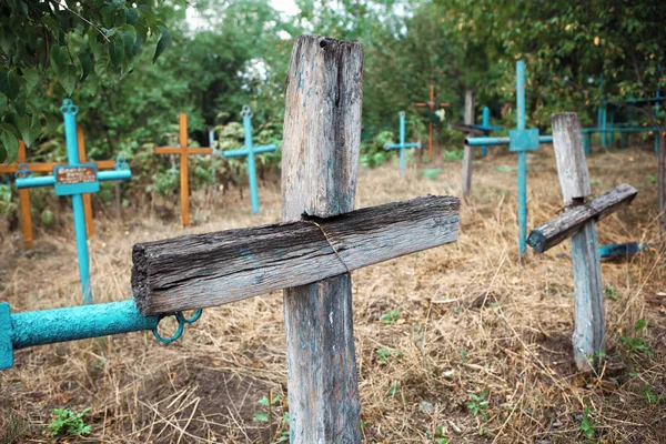Hřbitov Dřevěnými Kříži — Stock fotografie