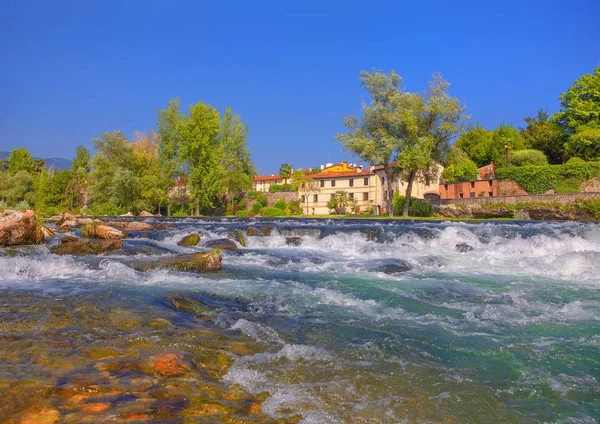 Paisaje Del Río Brenta Desde Bassano Del Grappa Italia —  Fotos de Stock