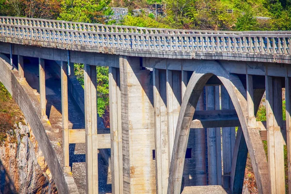 Detalles Arquitectura Del Puente Durdevica Sobre Río Tara Montenegro — Foto de Stock