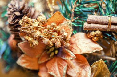 Noel için el yapımı yapay çiçek dekorasyon 