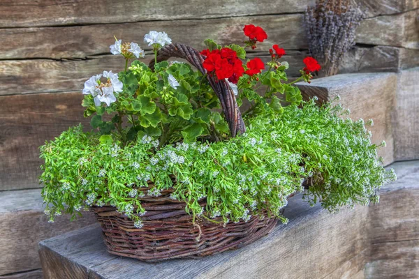 decorative basket with flowers