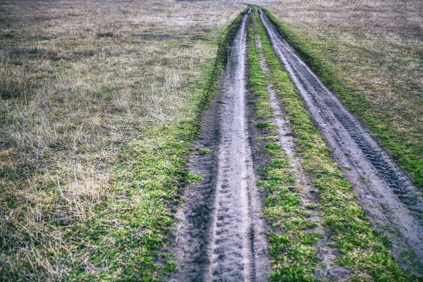 Landweg Regen — Stockfoto