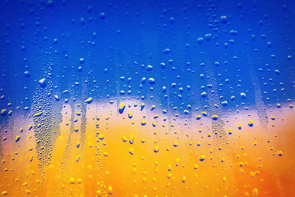 Капли Дождя Цветное Стекло — стоковое фото