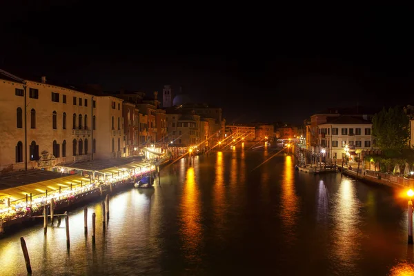 Vista Nocturna Del Canal Arquitectura Venecia — Foto de Stock