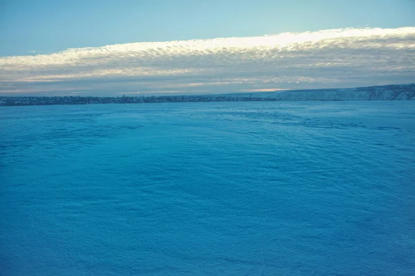 Paesaggio Del Lago Ghiacciato Superficie Ghiacciata — Foto Stock