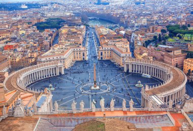 Saint Peter's Square Vatikan, havadan görünümü 