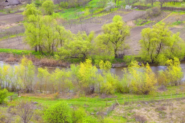 Yeşil Bahar Doğa Havadan Görünümü — Stok fotoğraf