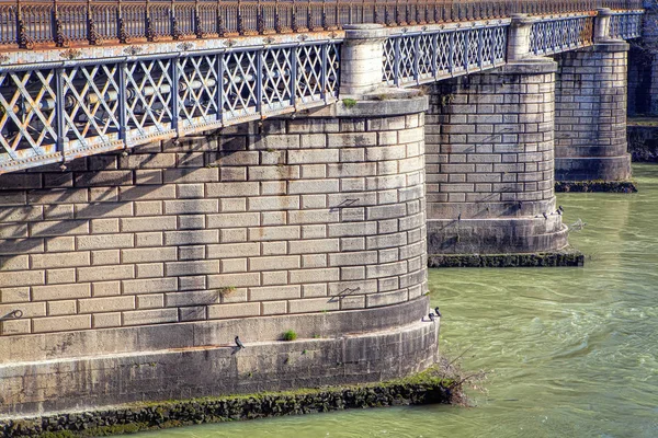 Ponte Sobre Rio Tibre Roma Detalhes Arquitetura — Fotografia de Stock