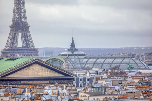 Vista Aérea Los Tejados Torre Eiffel París — Foto de Stock