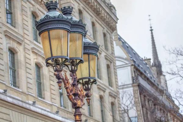 Вулиця Оформленням Красиві Світильники Парижі — стокове фото