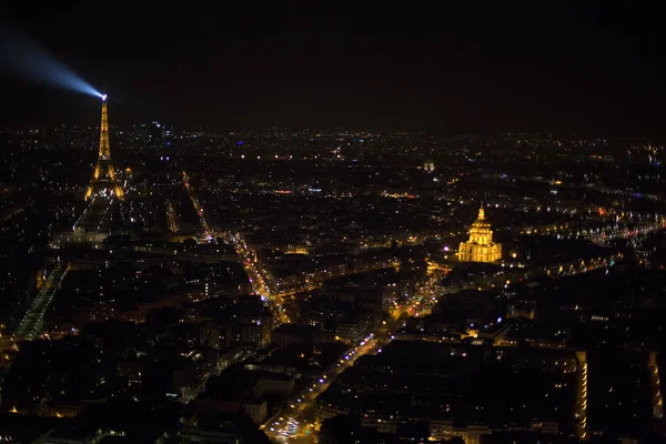 Vue Aérienne Nuit Paris — Photo