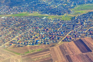 rustik yerleşimin havadan görünümü 