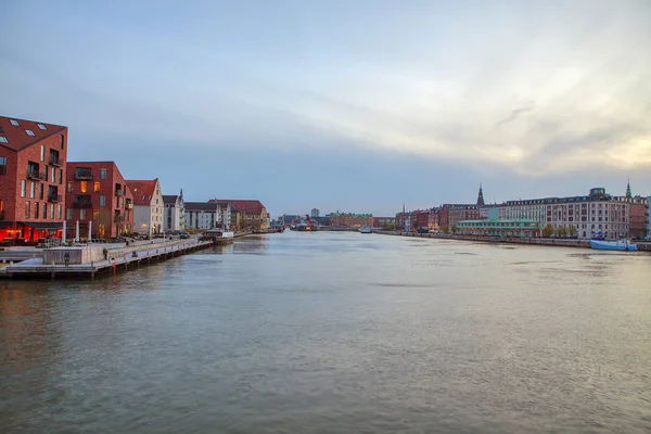 Scenario Serale Copenaghen Canale Acqua — Foto Stock