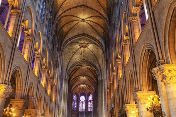 Interior View Notre Dame Paris Cathedral — Stock Photo, Image