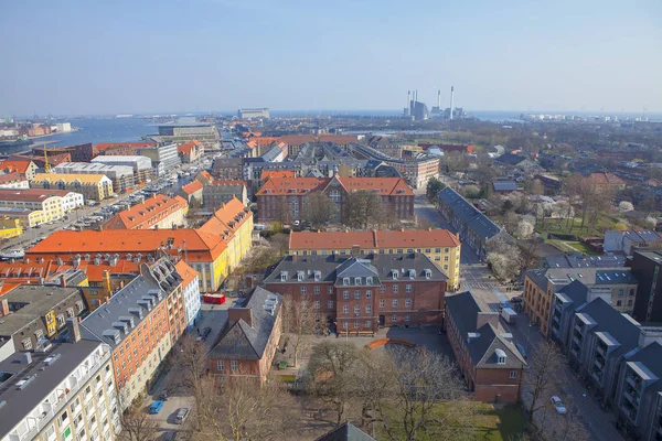 Vista Aerea Stradale Della Città Copenaghen — Foto Stock
