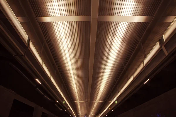 Interieur Plafond Verlichting Van Het Treinstation — Stockfoto