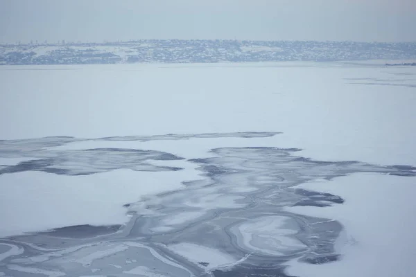 Kış Sezonu Dondurulmuş Göl Buz Arka Plan — Stok fotoğraf