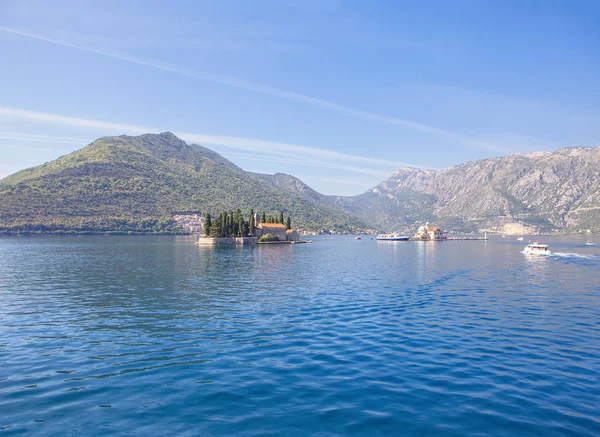 Landschaft Mit Inseln Der Kotor Bucht Montenegro — Stockfoto