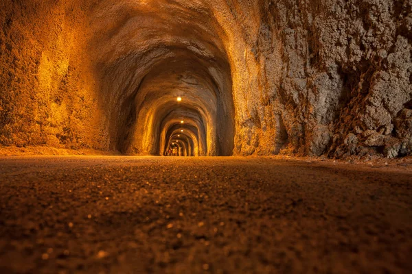 underground pedestrian tunnel through the mountain