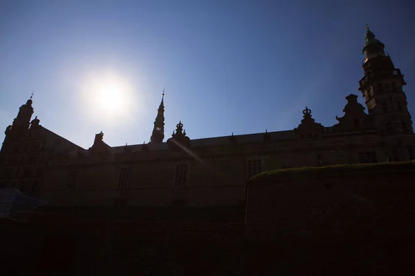 Sol Sobre Castelo Kronborg Dinamarca — Fotografia de Stock