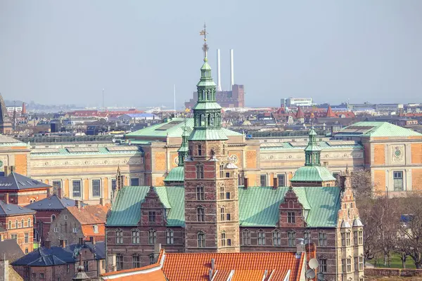 Imagen Aérea Arquitectura Del Casco Antiguo Copenhague — Foto de Stock