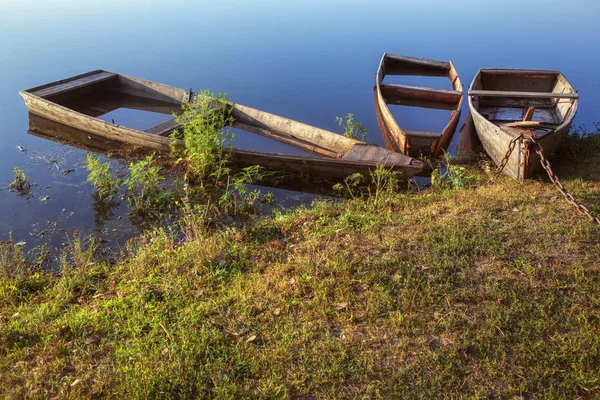 Barche Legno Riempite Acqua — Foto Stock