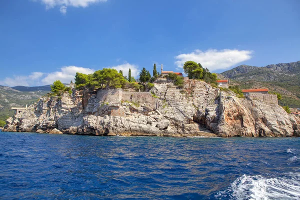 Sveti Stefan Klippe Und Adriatische Meer Montenegro — Stockfoto