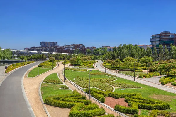 Vista Arganzuela Footbridge Parque Urbano Madrid — Fotografia de Stock