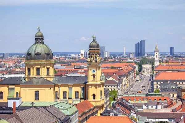 Blick Auf Theaterkirche Und Odeonsplatz München — Stockfoto
