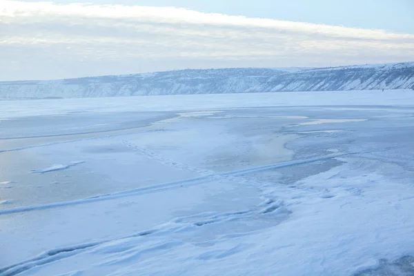 Paysage Blanc Hiver Avec Nature Gel — Photo