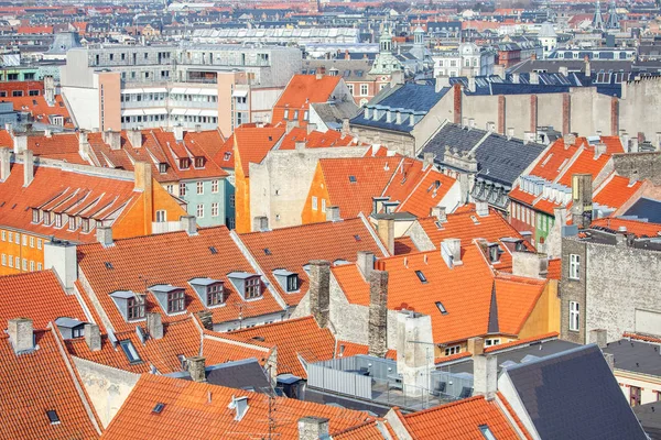 Kopenhagener Altstadt Luftaufnahme Der Roten Dächer — Stockfoto