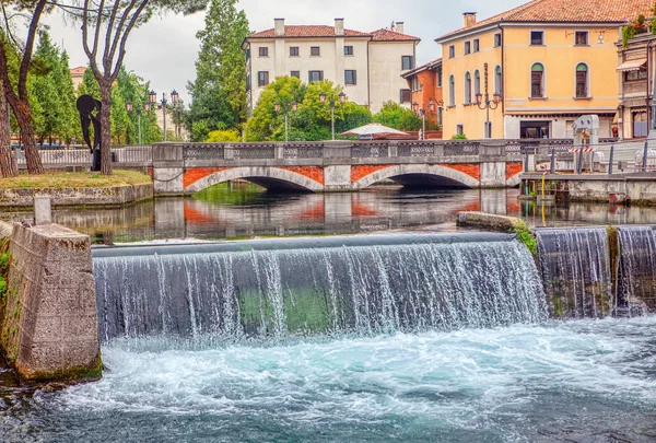 Most Řece Treviso Itálii — Stock fotografie