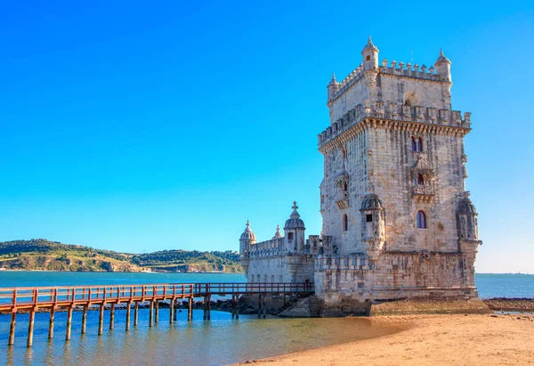 Blick Auf Den Berühmten Belem Tower Lissabon Portugal — Stockfoto