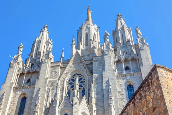 Vista Lateral Iglesia Del Tibidabo Barcelona — Foto de Stock