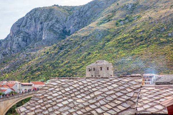 Casa Tradizionale Bosnia Erzegovina Dettagli Tetto Piastrellato — Foto Stock