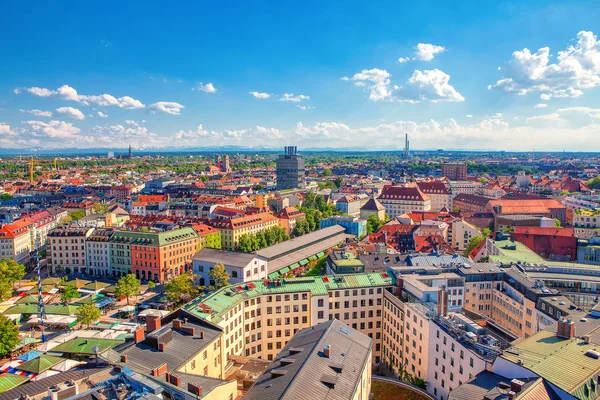 Vista Panorâmica Aérea Cidade Munique Baviera — Fotografia de Stock