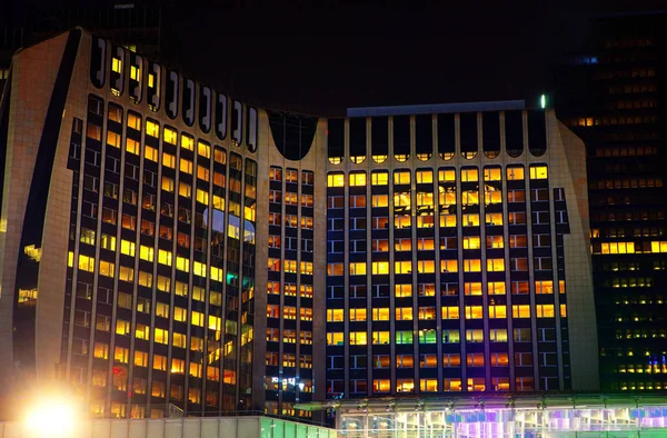 Illuminated Modern Building Paris — Stock Photo, Image