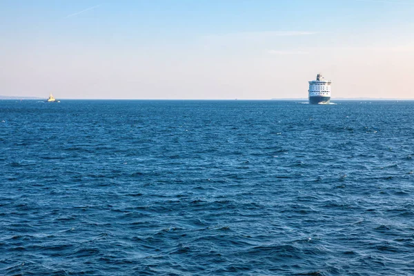 Mariene Landschap Met Veerboot Noordzee — Stockfoto