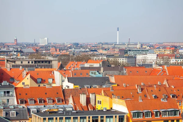 Telhados Azulejos Vermelhos Copenhaga Dinamarca — Fotografia de Stock