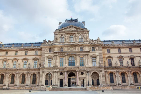 Louvre Múzeum Facade Párizs Franciaország — Stock Fotó