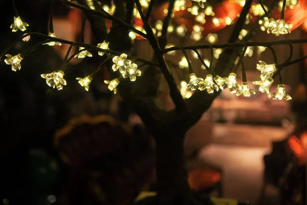 Árvore Decoração Luz Para Natal — Fotografia de Stock